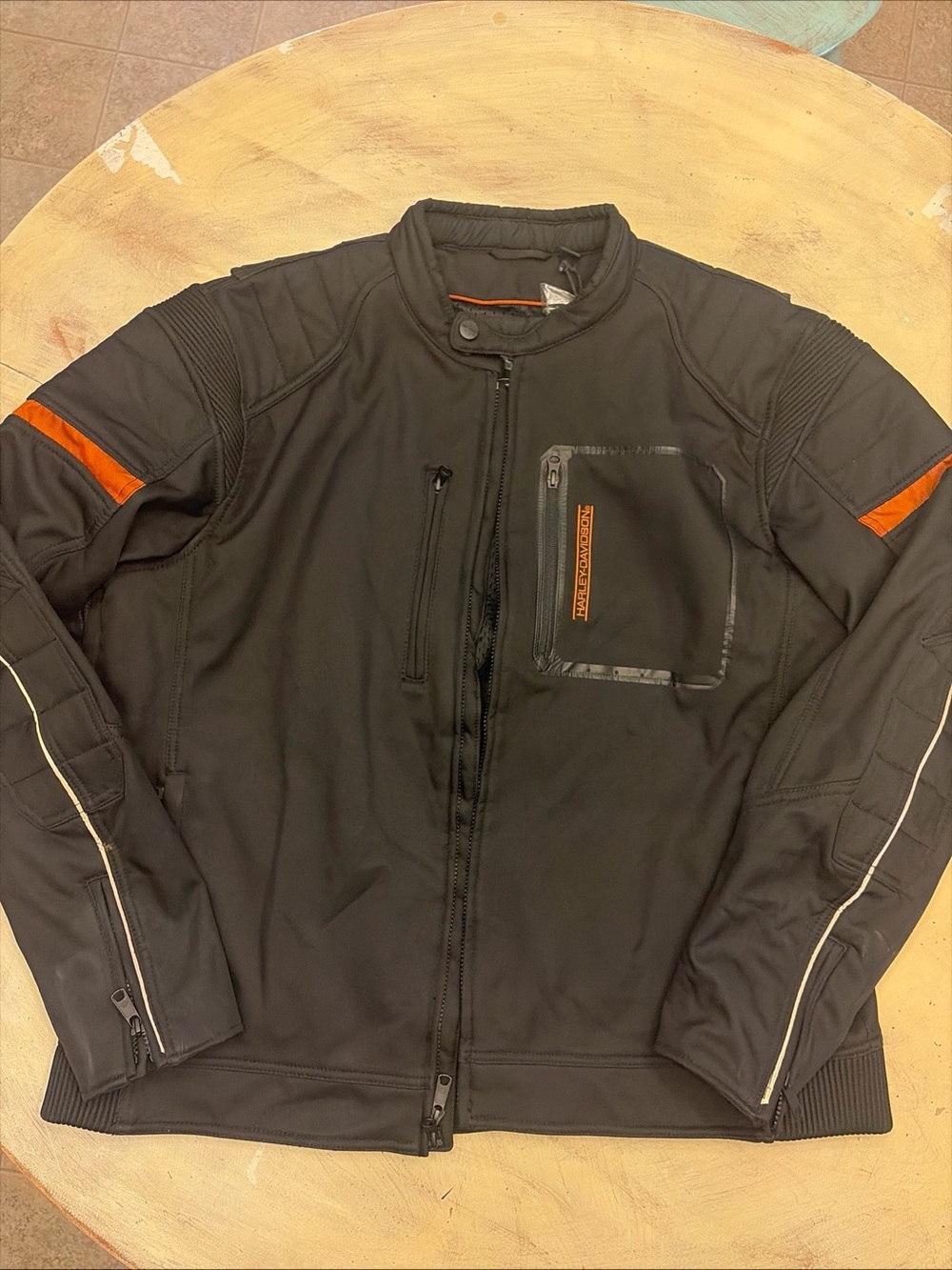 Harley Davidson Ferris Riding Jacket Mens 2XL BlackOrange Mesh Padded 97169-17VM